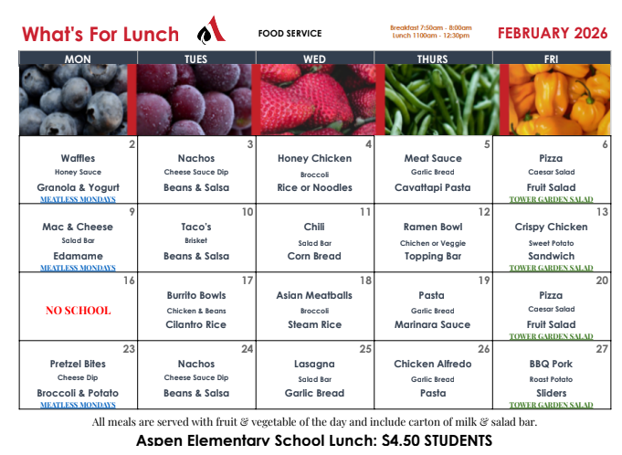 AES Lunch Menu